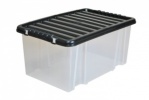 7 Litre Plastic Storage Boxes with Black Lids